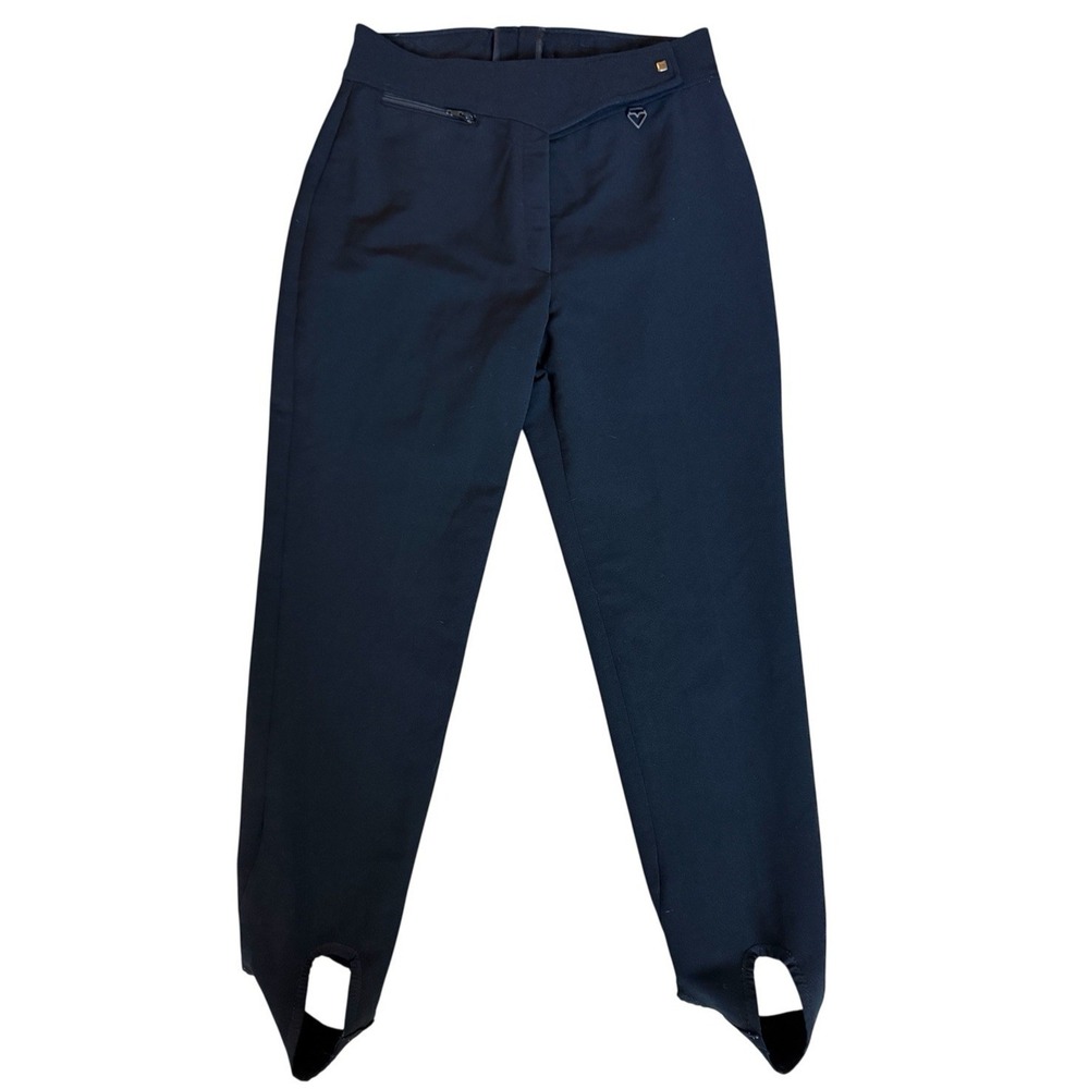 OBERMEYER Vintage Ski Pants Women's‎ 12 R Black Stretch Stirrup Wool Blend Japan